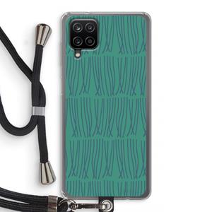CaseCompany Swirls: Samsung Galaxy A12 Transparant Hoesje met koord