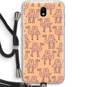 CaseCompany Kameel: Samsung Galaxy J7 (2017) Transparant Hoesje met koord