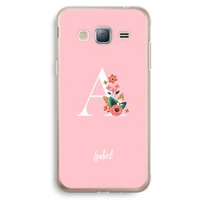 CaseCompany Pink Bouquet: Samsung Galaxy J3 (2016) Transparant Hoesje