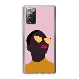 CaseCompany Yellow glasses: Samsung Galaxy Note 20 / Note 20 5G Transparant Hoesje