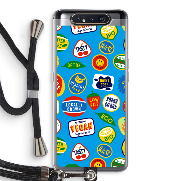 CaseCompany Fruitsticker: Samsung Galaxy A80 Transparant Hoesje met koord