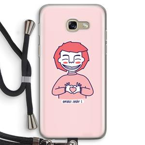 CaseCompany Hartje: Samsung Galaxy A5 (2017) Transparant Hoesje met koord