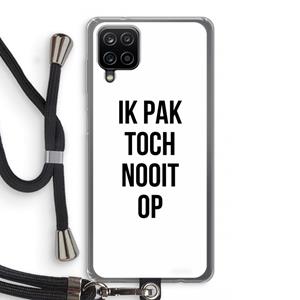 CaseCompany Ik pak nooit op: Samsung Galaxy A12 Transparant Hoesje met koord