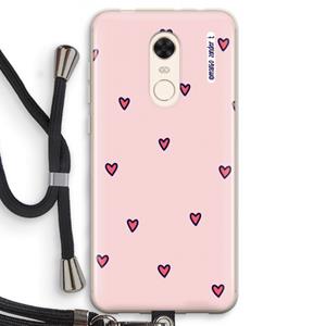 CaseCompany Hartjes: Xiaomi Redmi 5 Transparant Hoesje met koord