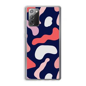 CaseCompany Memphis Shapes Pink: Samsung Galaxy Note 20 / Note 20 5G Transparant Hoesje