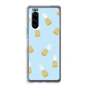 CaseCompany Ananasjes: Sony Xperia 5 Transparant Hoesje