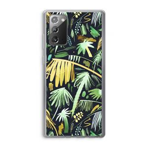 CaseCompany Tropical Palms Dark: Samsung Galaxy Note 20 / Note 20 5G Transparant Hoesje
