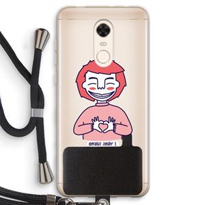 CaseCompany Hartje: Xiaomi Redmi 5 Transparant Hoesje met koord