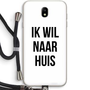 CaseCompany Ik wil naar huis: Samsung Galaxy J7 (2017) Transparant Hoesje met koord