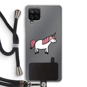 CaseCompany Eenhoorn: Samsung Galaxy A12 Transparant Hoesje met koord