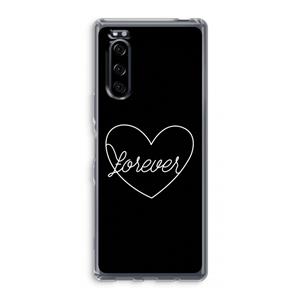 CaseCompany Forever heart black: Sony Xperia 5 Transparant Hoesje