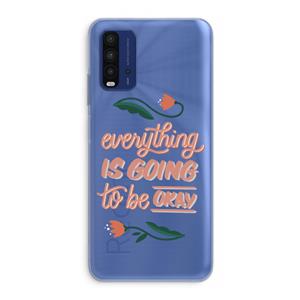 CaseCompany Optimistic flower girl: Xiaomi Redmi 9T Transparant Hoesje