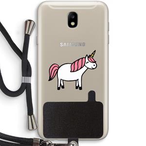 CaseCompany Eenhoorn: Samsung Galaxy J7 (2017) Transparant Hoesje met koord