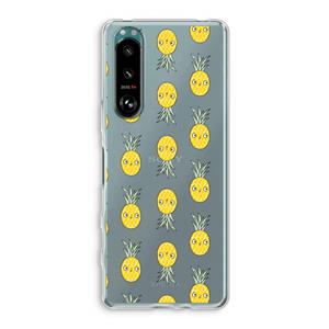 CaseCompany Ananas: Sony Xperia 5 III Transparant Hoesje