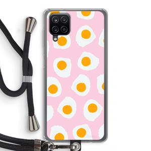 CaseCompany Dancing eggs: Samsung Galaxy A12 Transparant Hoesje met koord