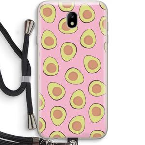 CaseCompany Dancing avocados: Samsung Galaxy J7 (2017) Transparant Hoesje met koord