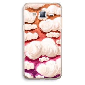 CaseCompany Katoen Wolken: Samsung Galaxy J3 (2016) Transparant Hoesje