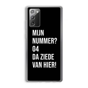 CaseCompany Da ziede van hier - Zwart: Samsung Galaxy Note 20 / Note 20 5G Transparant Hoesje