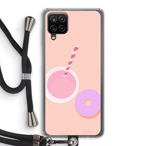 CaseCompany Donut: Samsung Galaxy A12 Transparant Hoesje met koord