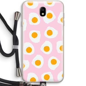 CaseCompany Dancing eggs: Samsung Galaxy J7 (2017) Transparant Hoesje met koord