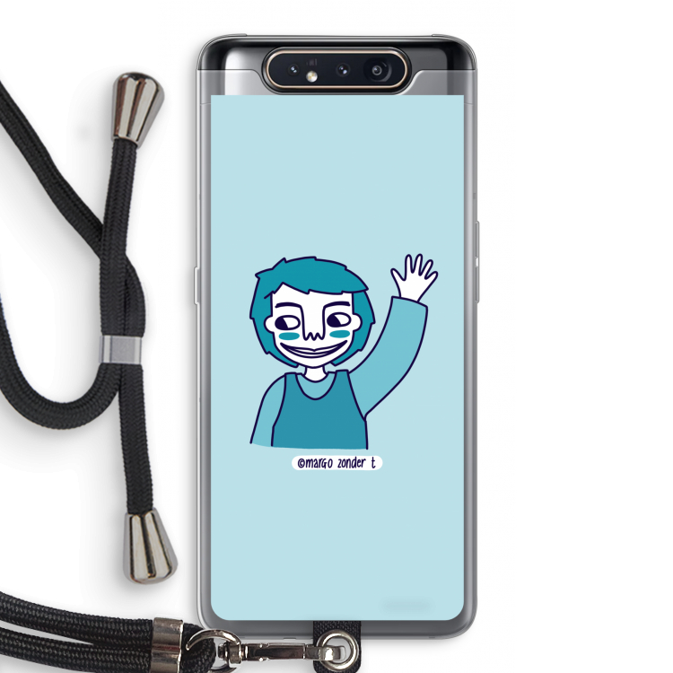 CaseCompany Zwaai: Samsung Galaxy A80 Transparant Hoesje met koord