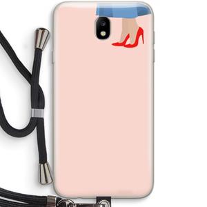 CaseCompany High heels: Samsung Galaxy J7 (2017) Transparant Hoesje met koord