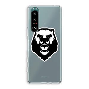 CaseCompany Angry Bear (white): Sony Xperia 5 III Transparant Hoesje