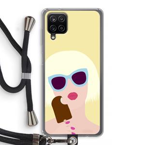 CaseCompany Ice cream: Samsung Galaxy A12 Transparant Hoesje met koord