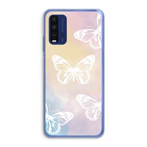 CaseCompany White butterfly: Xiaomi Redmi 9T Transparant Hoesje