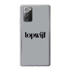 CaseCompany Topwijf Grijs Zwart: Samsung Galaxy Note 20 / Note 20 5G Transparant Hoesje