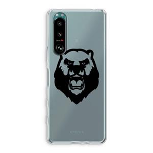 CaseCompany Angry Bear (black): Sony Xperia 5 III Transparant Hoesje