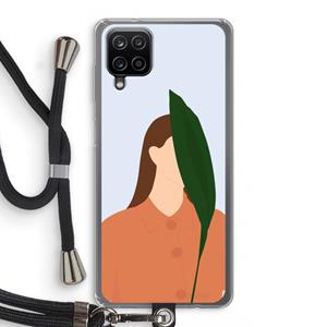 CaseCompany Leaf: Samsung Galaxy A12 Transparant Hoesje met koord