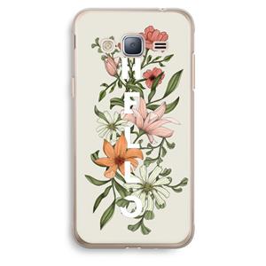 CaseCompany Hello bloemen: Samsung Galaxy J3 (2016) Transparant Hoesje