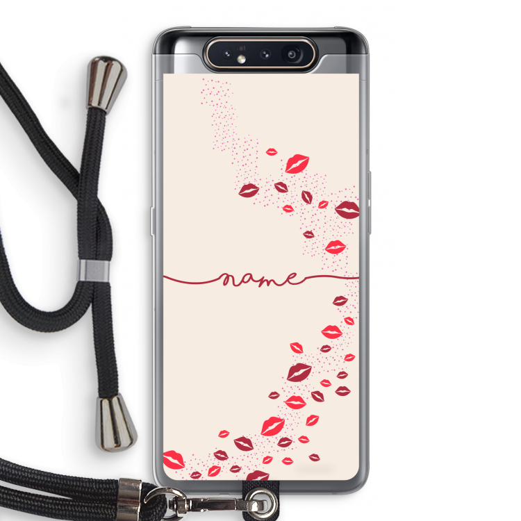 CaseCompany Kusjes: Samsung Galaxy A80 Transparant Hoesje met koord