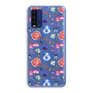 CaseCompany Bloemetjes: Xiaomi Redmi 9T Transparant Hoesje