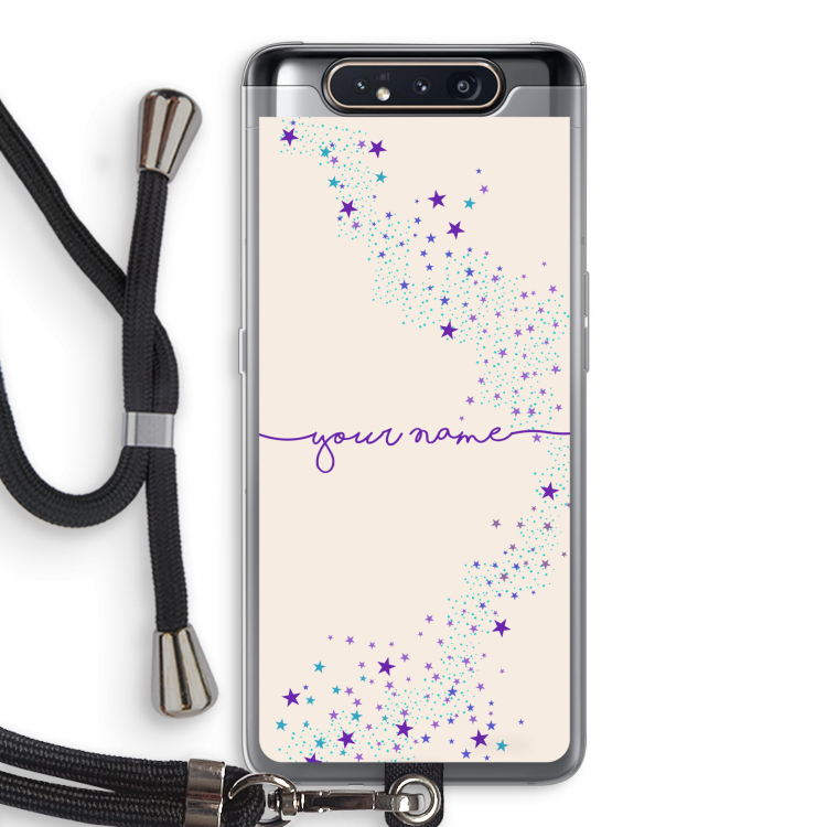 CaseCompany Sterren: Samsung Galaxy A80 Transparant Hoesje met koord