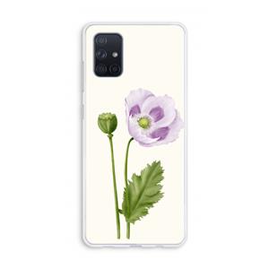 CaseCompany Purple poppy: Galaxy A71 Transparant Hoesje