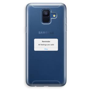 CaseCompany Reminder: Samsung Galaxy A6 (2018) Transparant Hoesje