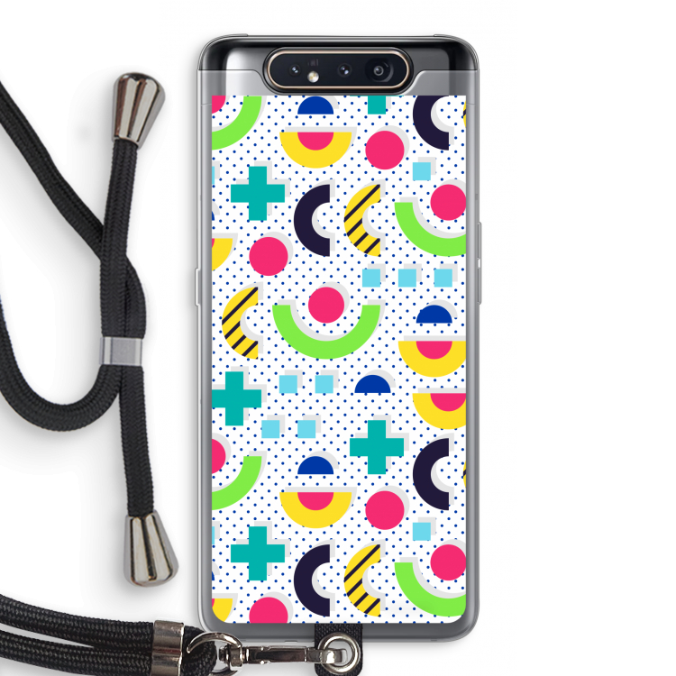 CaseCompany 8-bit N°1: Samsung Galaxy A80 Transparant Hoesje met koord
