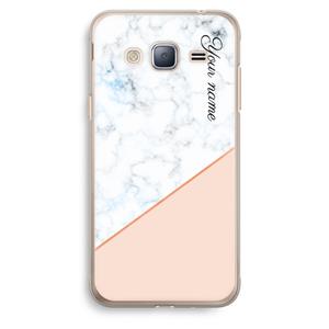 CaseCompany Marmer in stijl: Samsung Galaxy J3 (2016) Transparant Hoesje