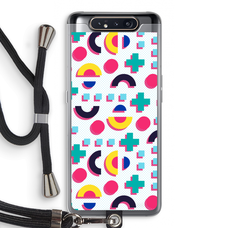 CaseCompany 8-bit N°2: Samsung Galaxy A80 Transparant Hoesje met koord