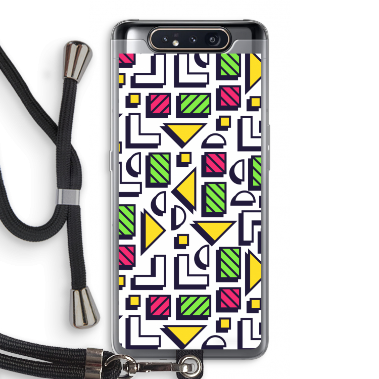 CaseCompany 8-bit N°4: Samsung Galaxy A80 Transparant Hoesje met koord