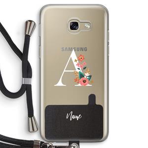 CaseCompany Pink Bouquet: Samsung Galaxy A5 (2017) Transparant Hoesje met koord