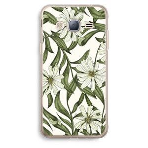 CaseCompany Wit bloemenpatroon: Samsung Galaxy J3 (2016) Transparant Hoesje