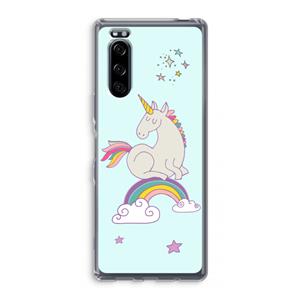 CaseCompany Regenboog eenhoorn: Sony Xperia 5 Transparant Hoesje