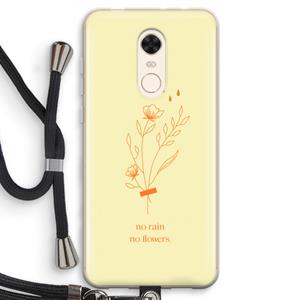CaseCompany No rain no flowers: Xiaomi Redmi 5 Transparant Hoesje met koord