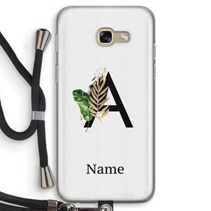 CaseCompany Charcoal Flora: Samsung Galaxy A5 (2017) Transparant Hoesje met koord
