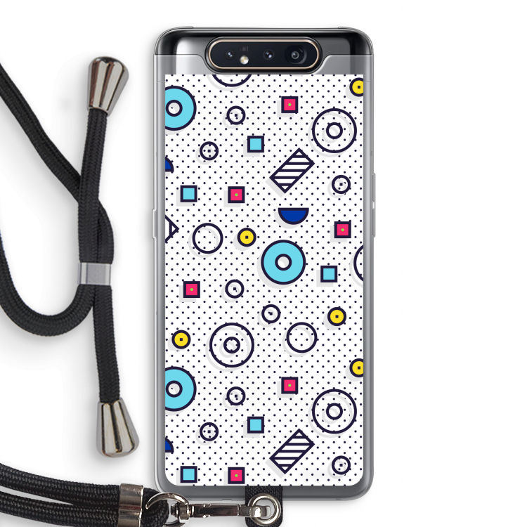 CaseCompany 8-bit N°9: Samsung Galaxy A80 Transparant Hoesje met koord