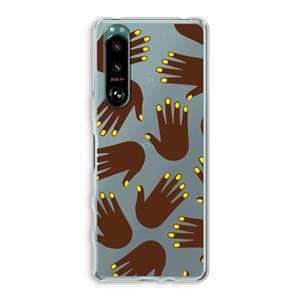 CaseCompany Hands dark: Sony Xperia 5 III Transparant Hoesje