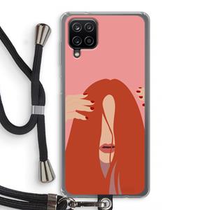 CaseCompany Woke up like this: Samsung Galaxy A12 Transparant Hoesje met koord